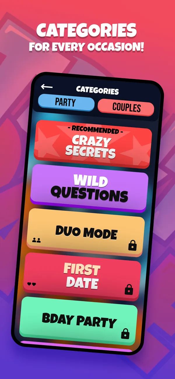 Truth or Dare: categories for every occasion